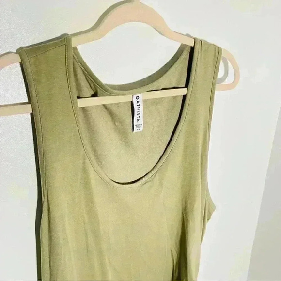 Athleta Della Dress Bodycon Breathable Cotton Shadow Olive Size 2X - Picture 4 of 6